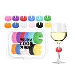 Custom Imprinted Silicone Wine Glass Markers In Recycled Case