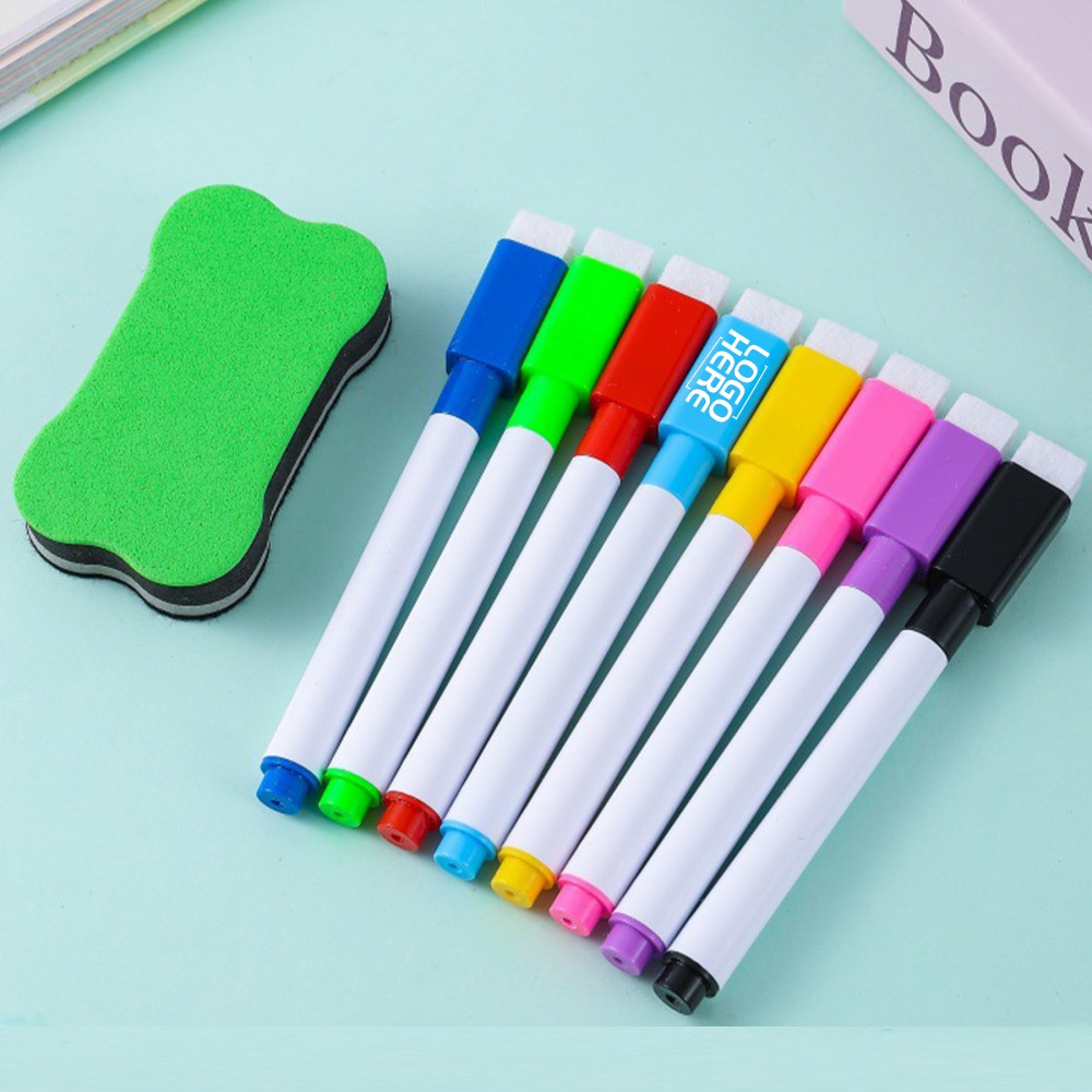 Colorful 8 Color Erasable Whiteboard Marker Set Custom Imprinted Colorful 8 Color Erasable Whiteboard Marker Set Custom Imprinted