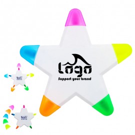 Custom Printed Star Shaped 5 Colors Highlighter