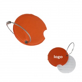 Round PU Luggage Tag Custom Imprinted