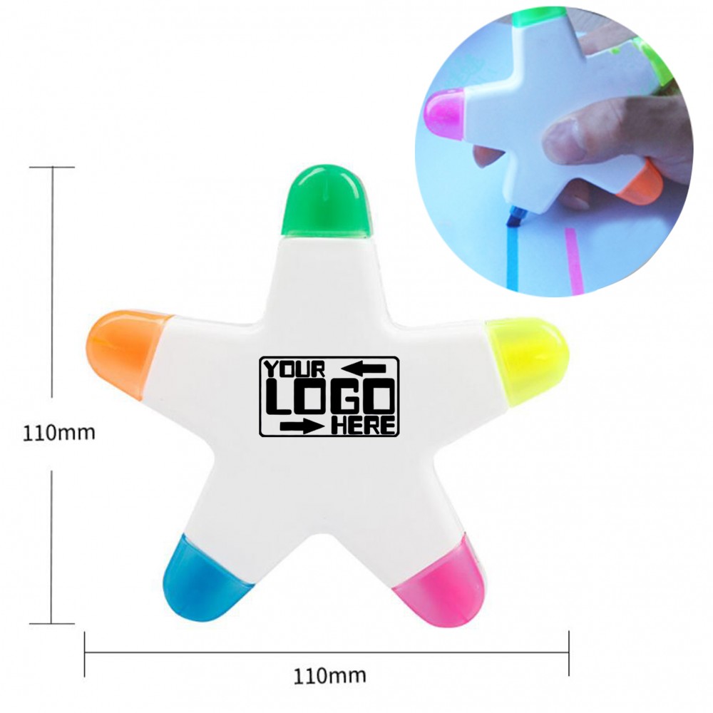 Star Shaped Marker Highlighter Custom Printed
