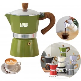 Portable Espresso Machine 5oz Coffeemaker Percolator Mocha Pot Greca Coffee Maker Custom Printed