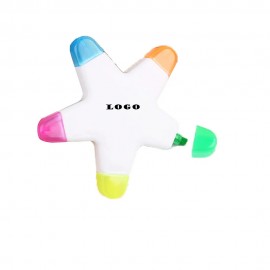 Star-Shaped Highlighter with Multiple Colors Custom Imprinted