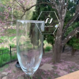 Hexagonal Shape Acrylic Drink Marker Wine Glass Recognizer Custom Printed