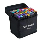 Custom Imprinted 48-Color Dual-Tip Alcohol Markers - Professional Art Set