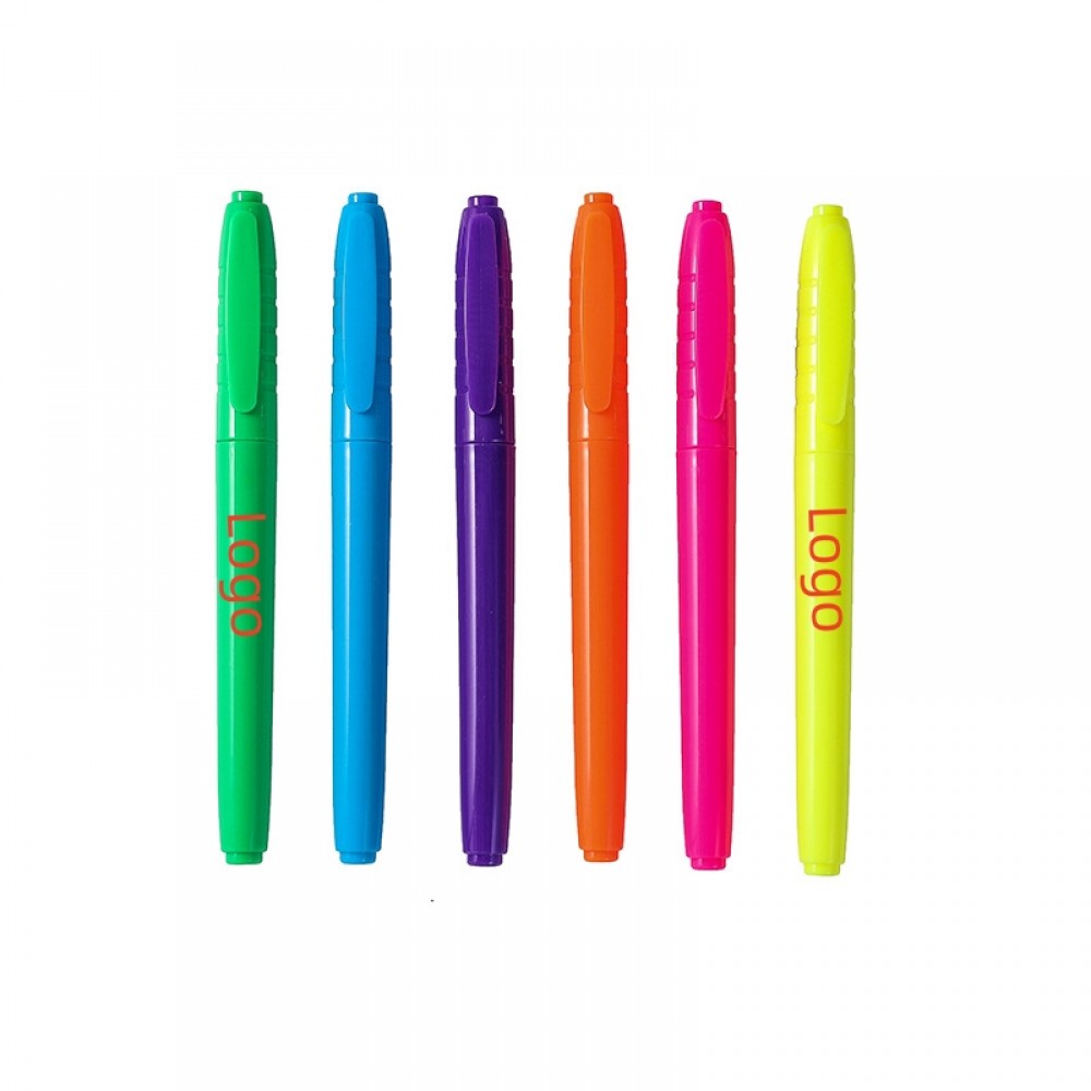 Pocket Highlighters With Narrow Barrel Custom Printed
