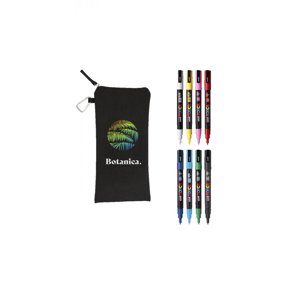 Logo Branded POSCA 8 Piece Basic Marker Set with Bag - Fine