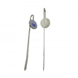 Custom Imprinted Silver Irony Page Marker with Charm/Metal Bookmark