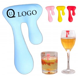 Water Drop Shape Wine Glass Marker Logo Branded