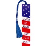 Aluminum 1" x 4 7/8" Bookmark w/ a full color, sublimated imprint and assembled tassel. Made in USA Custom Imprinted