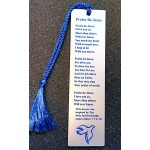Custom Imprinted Silver Aluminum Bookmark with a Screen Printed and Assembled Tassel (1.25"x4 7/8")