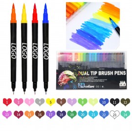 Dual Brush Pens Art Markers with Logo