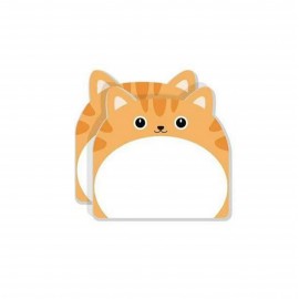 Custom 30 Sheets Adhesive Cut Cat Shaped Sticky Notes Logo Branded