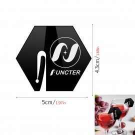 Hexagonal Acrylic Drink Marker Wine Glass Recognizer Name Marker Custom Imprinted
