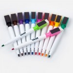 Logo Branded Dry-Erase Colored Whiteboard Markers With Magnetic Cap And Eraser