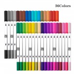 36 Colors 36 Pieces Dual Brush Marker Pens Set Logo Branded