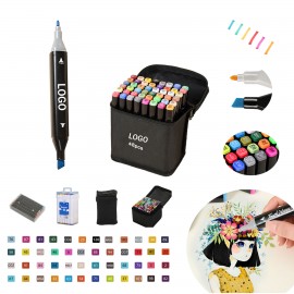 Custom Printed 48pcs Per Bag Double Ended Marker Pen