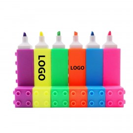 Logo Branded Building Block Fluorescent Marker Highligther