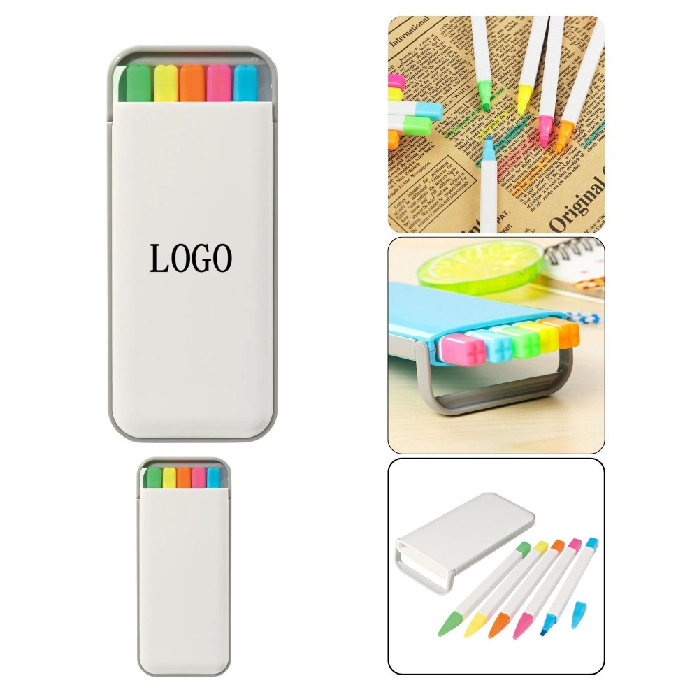 Five Color Highlighter Pack Set Custom Imprinted