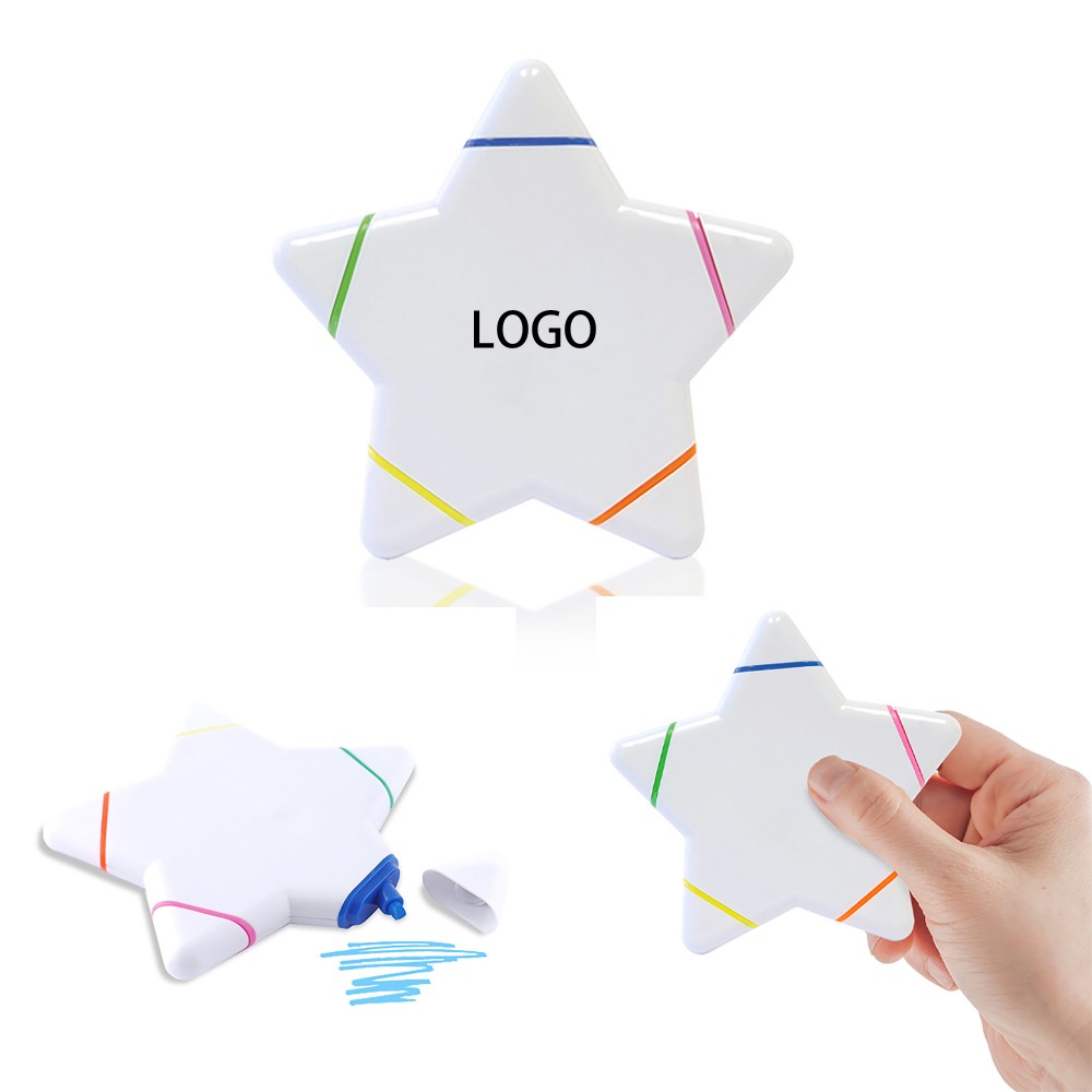 Custom Printed Star Multi-Color Highlighter