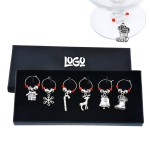 Logo Branded Christmas Wine Glass Marker Circle Set