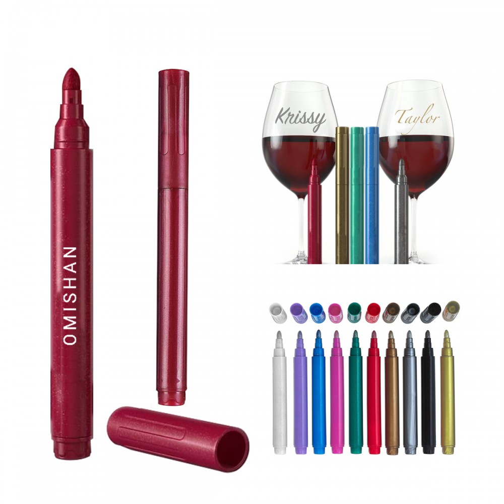 Wine Glass Marker Pen Washable Logo Branded