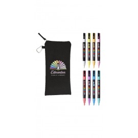 Logo Branded POSCA 8 Piece Soft Marker Set with Bag - Fine