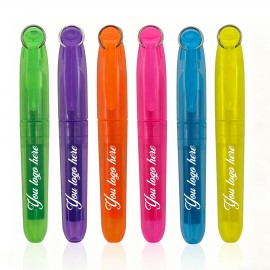 Custom Printed Vibrant Quick-Drying No-Bleed Neon Color Mini Highlighters w/ Ring