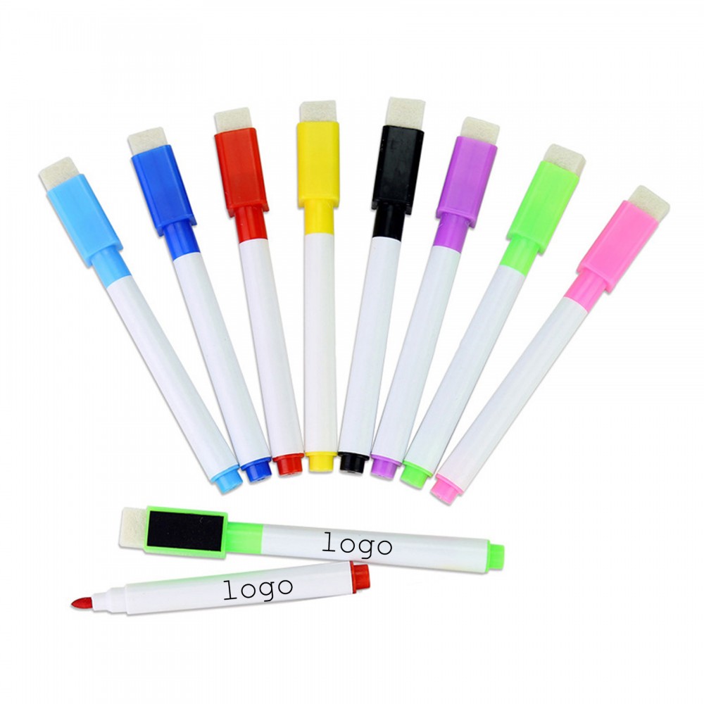Logo Branded Magnetic Dry Erase Markers with Eraser Cap