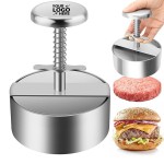 4.5" Stainless Steel Adjustable Hamburger Meat Presser Logo Branded