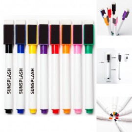 Logo Branded Colorful Magnetic Whiteboard Pen With Eraser