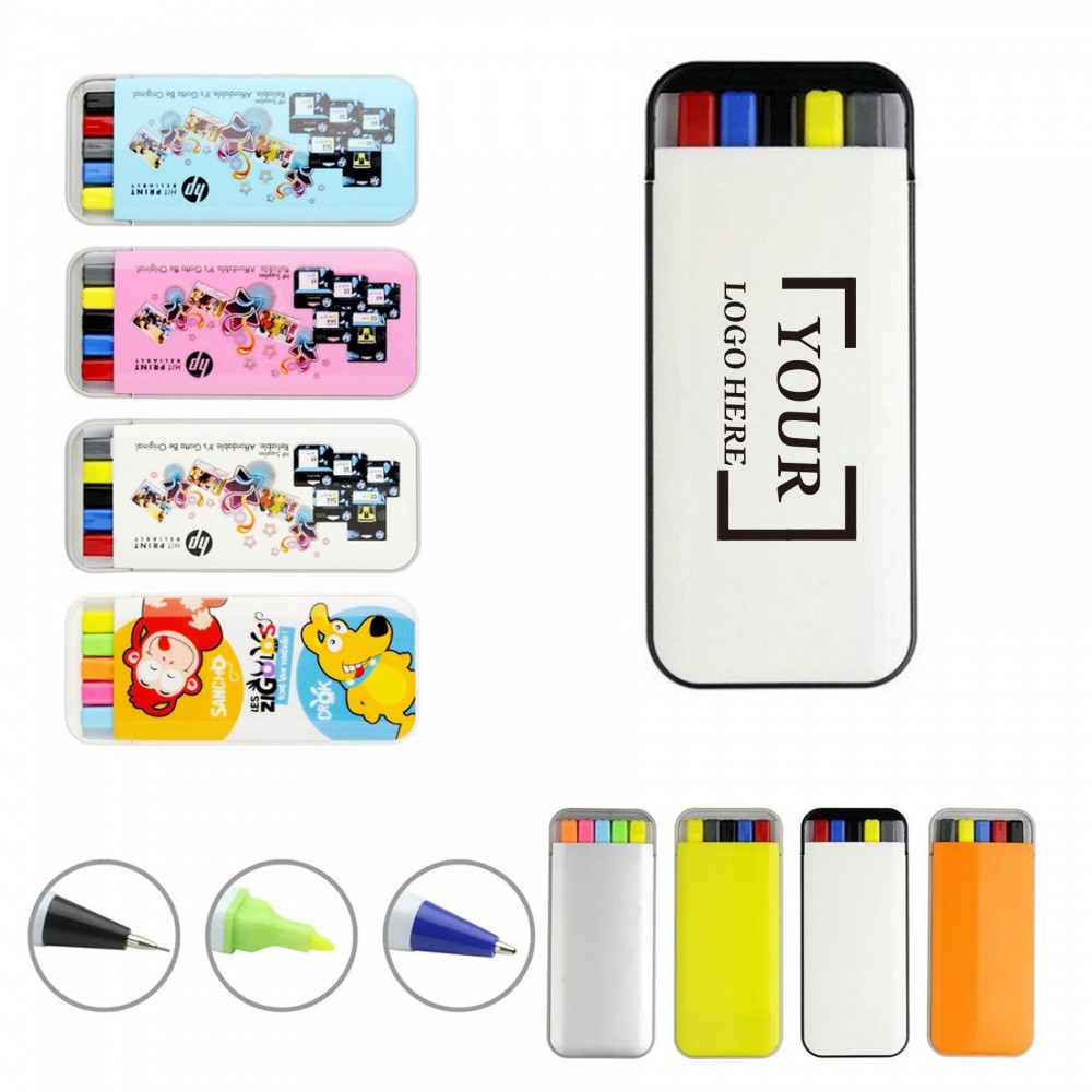 Logo Branded 5pcs Color Marker Pen Set with Custom Logo Logo Branded 5pcs Color Marker Pen Set with Custom Logo