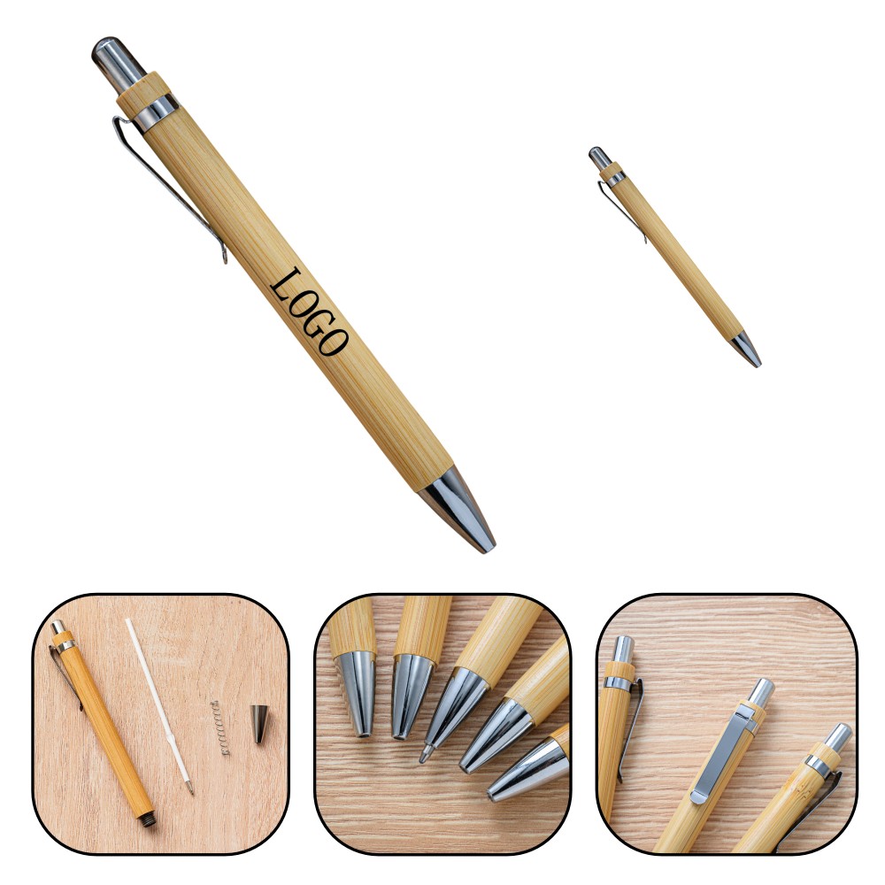 Custom Imprinted Bamboo Wood Ballpoint Pen