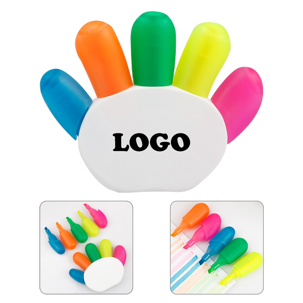 Logo Branded Finger Shape Multi Colors Highlighter Logo Branded Finger Shape Multi Colors Highlighter
