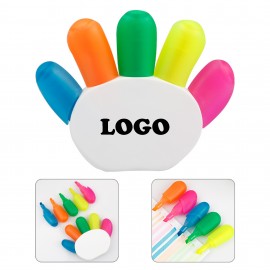 Logo Branded Finger Shape Multi Colors Highlighter