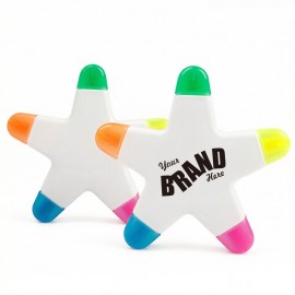 5-In-1 Slim Star Shaped Multicolor Highlighter Logo Branded