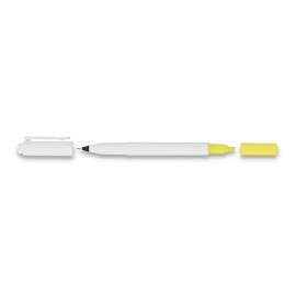 Promotional Uniball Combi Ultra Fine Marker/ Highlighter White/Yellow