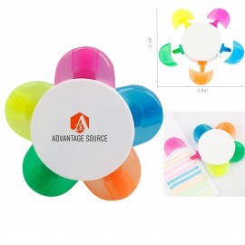 5-in-1 Flower-Shaped Highlighter for School and Office Logo Branded