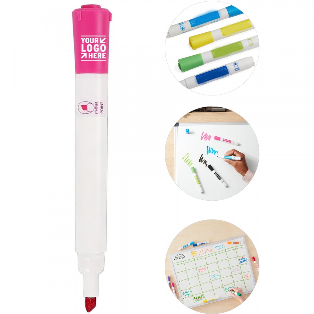Custom Printed Assorted Dry Erase Markers Chisel Tip Low Odor Whiteboard