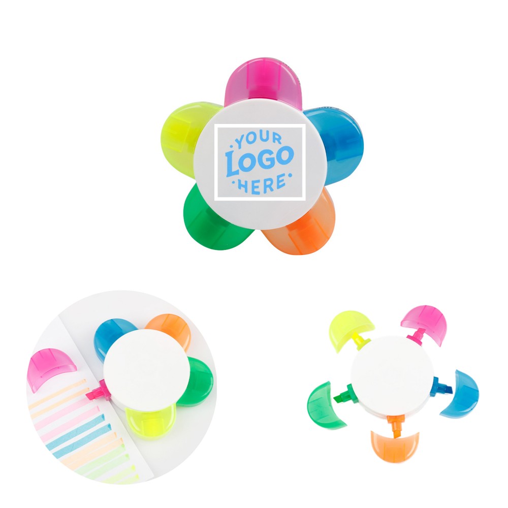 Custom Printed Flower Shaped Highlighter