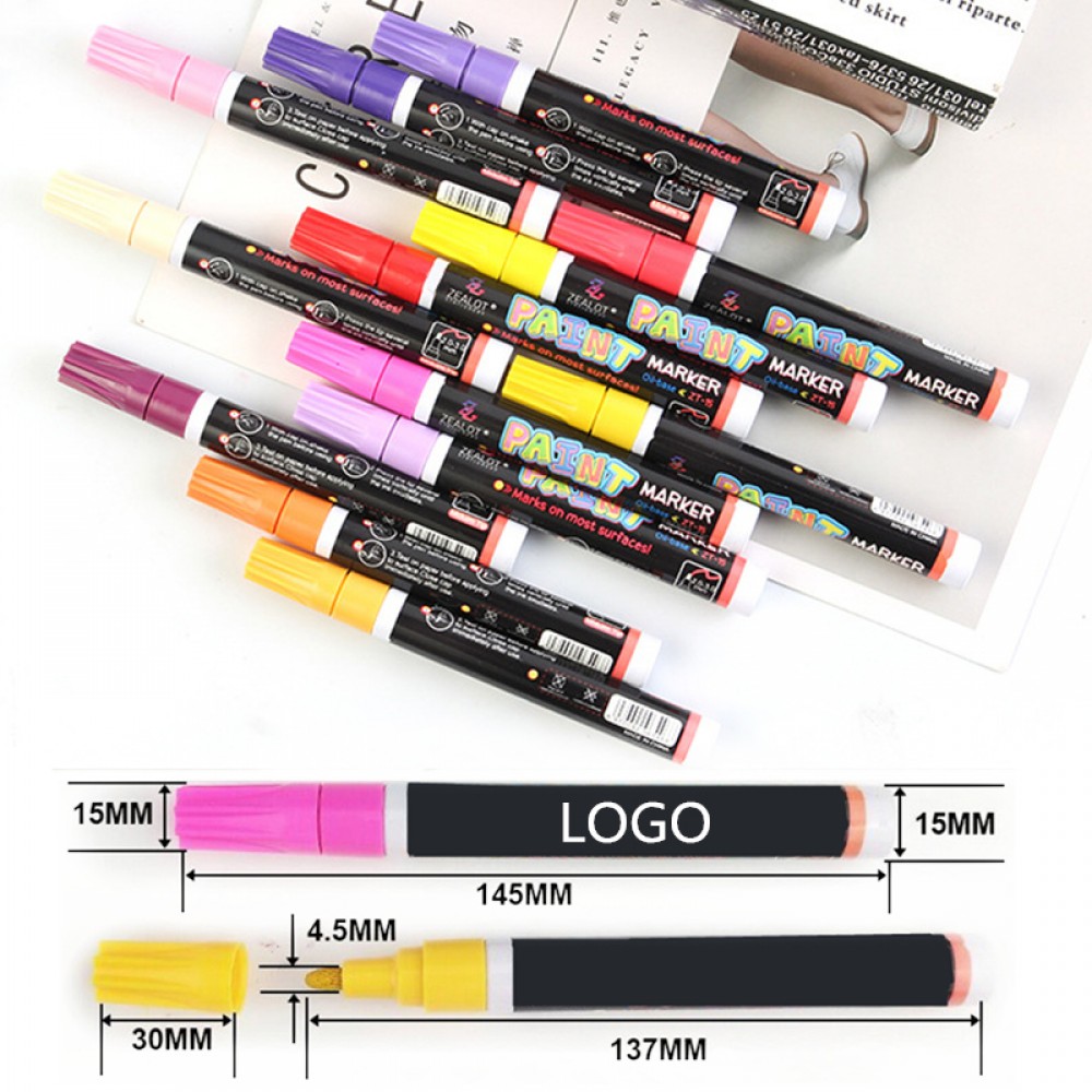 Custom Imprinted 12 in 1 Colorful Paint Marker Pen