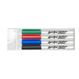 Liqui-Mark Fine Point Dry Erase Markers - USA Made - 4 Pack Custom Imprinted
