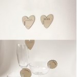 Custom Imprinted Heart Shape Wood Drink Marker Wine Glass Recognizer
