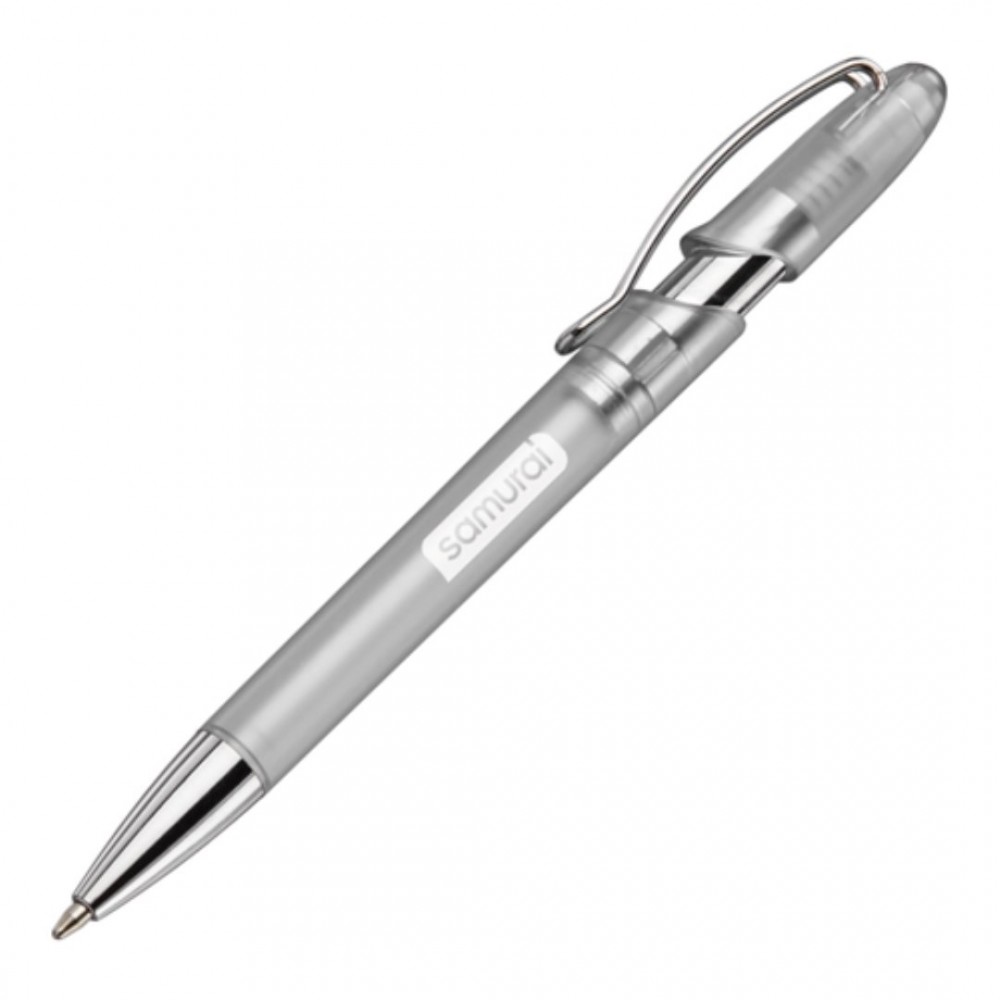 Rio Pen with Metal Trim - White Custom Imprinted Rio Pen with Metal Trim - White Custom Imprinted