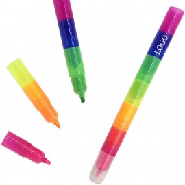 Creative 6 and 1 Highlighting Pens Markers Custom Imprinted