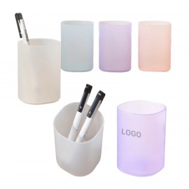 Logo Branded Transparent Desktop Pen Holder For Office