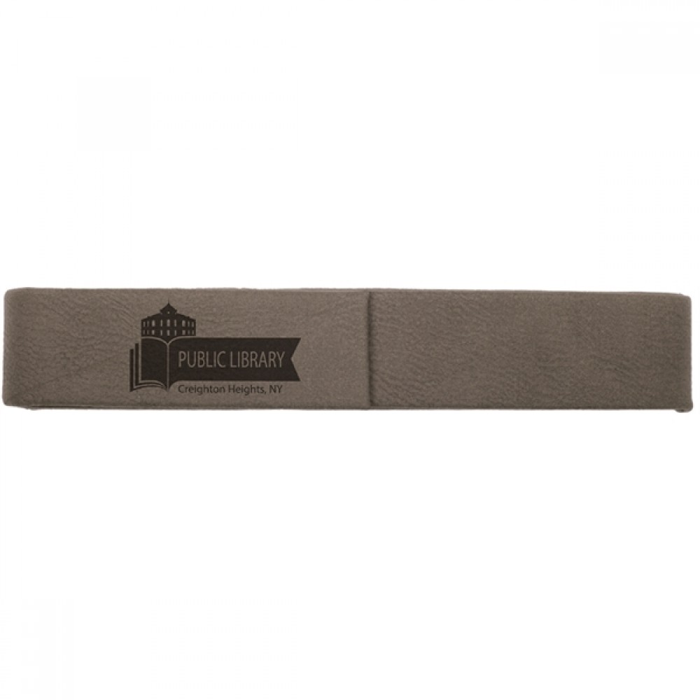 Custom Printed Gray/Black Leatherette Single Pen Case