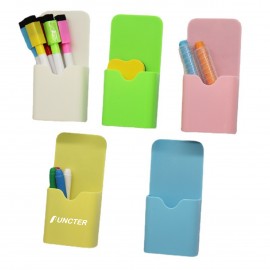 Magnetic Pen Container Pen Holder Whiteboard Marker Holder Pencil Holder Small Size with Logo