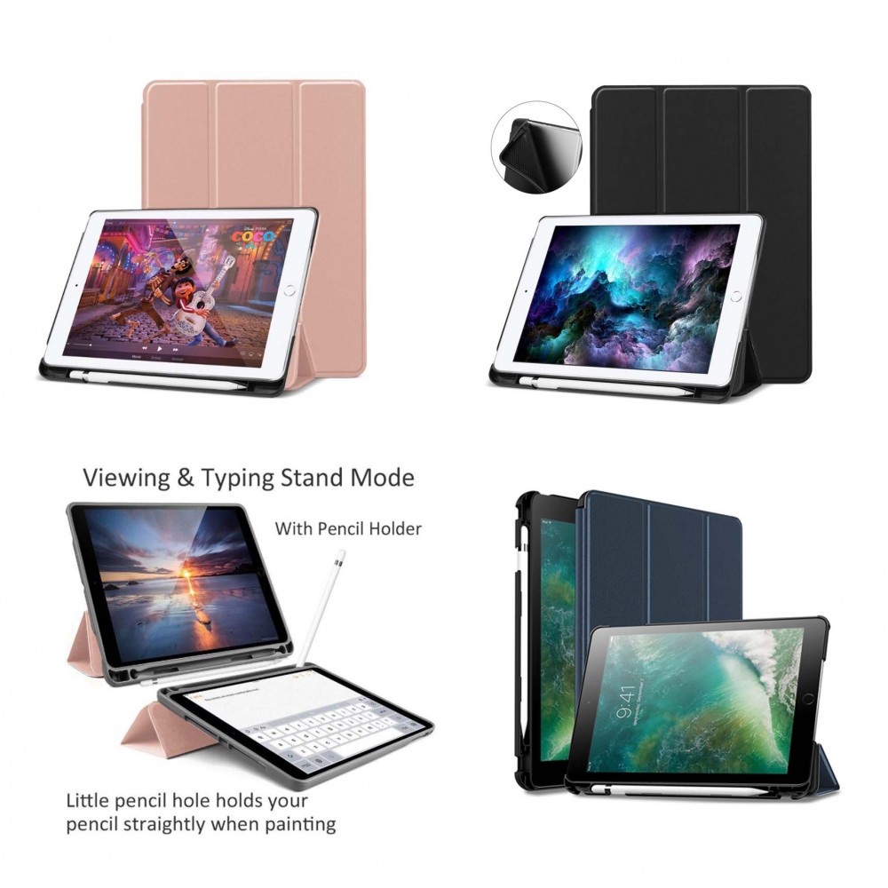 iBank(R) iPad 9.7" Smart Cover Case with Pencil Holder (Gold) Logo Branded iBank(R) iPad 9.7" Smart Cover Case with Pencil Holder (Gold) Logo Branded