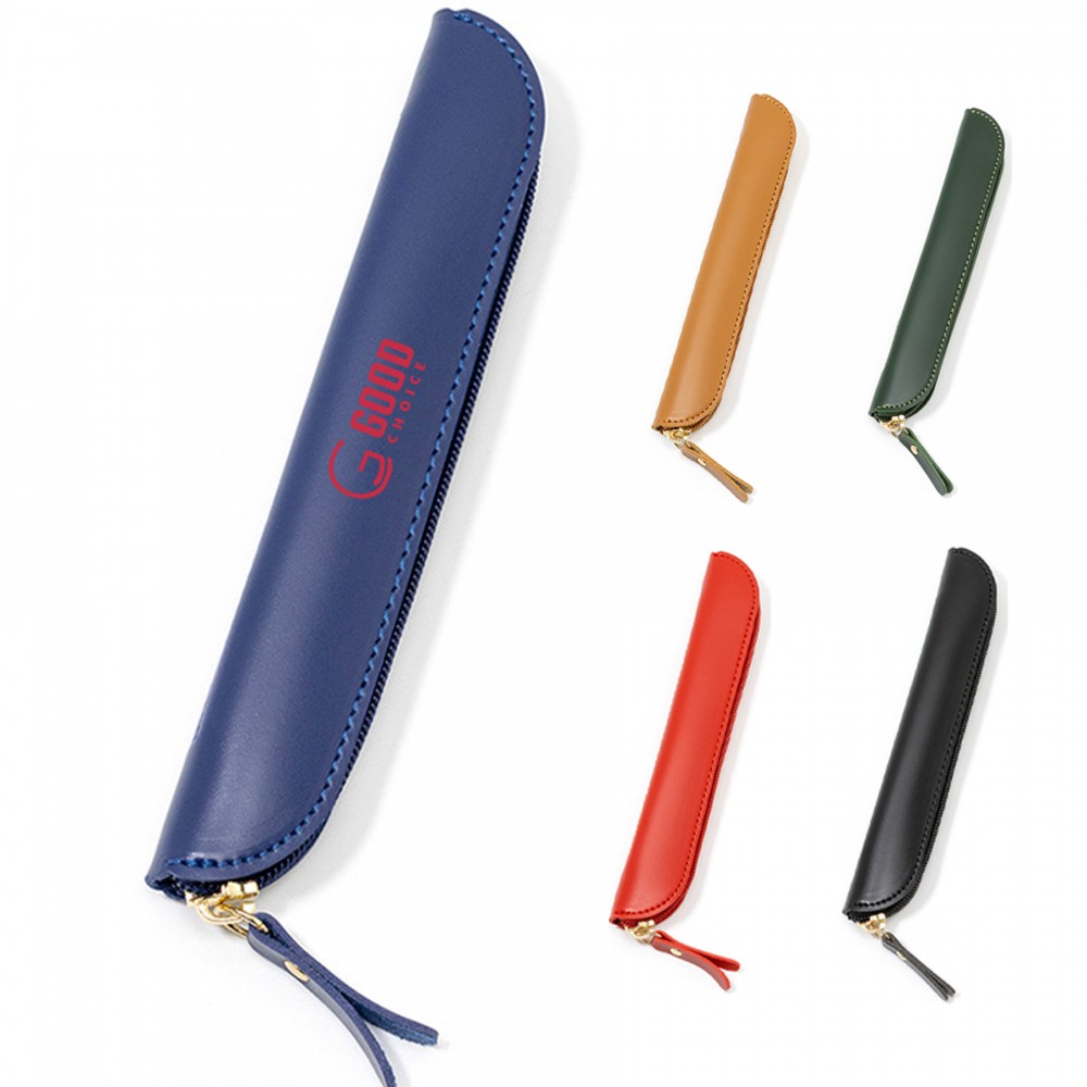 Custom Imprinted PU Leather Zipper Pen Case Custom Imprinted PU Leather Zipper Pen Case